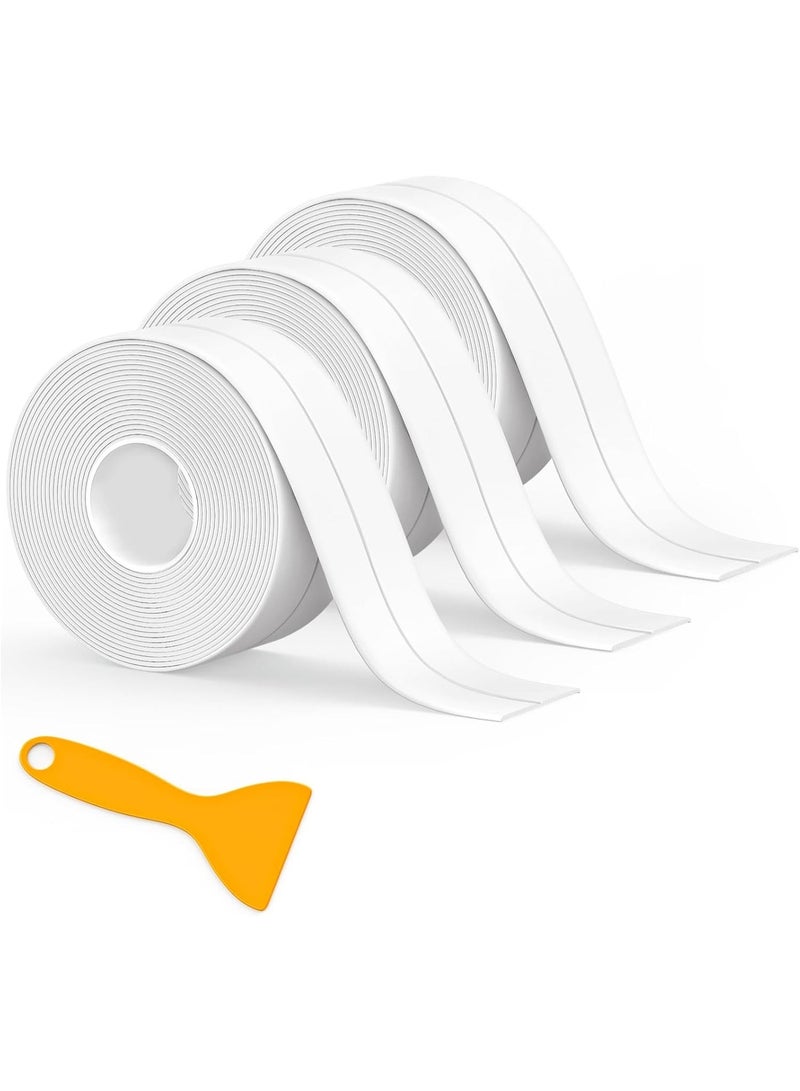 Self Adhesive Caulk Strip, Waterproof Bath Sealant Strip Tape, Mold Resistant Sealing Tape for Kitchen Sink, Toilet, Bathtub, Window Edge, 3 Rolls - Image 1